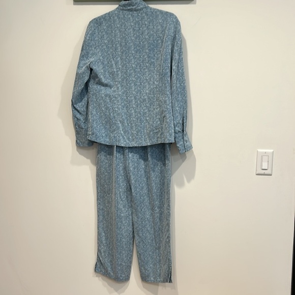 Vintage Simone Chin Chin cotton 2 piece set heathered blue women’s set medium - Picture 5 of 11